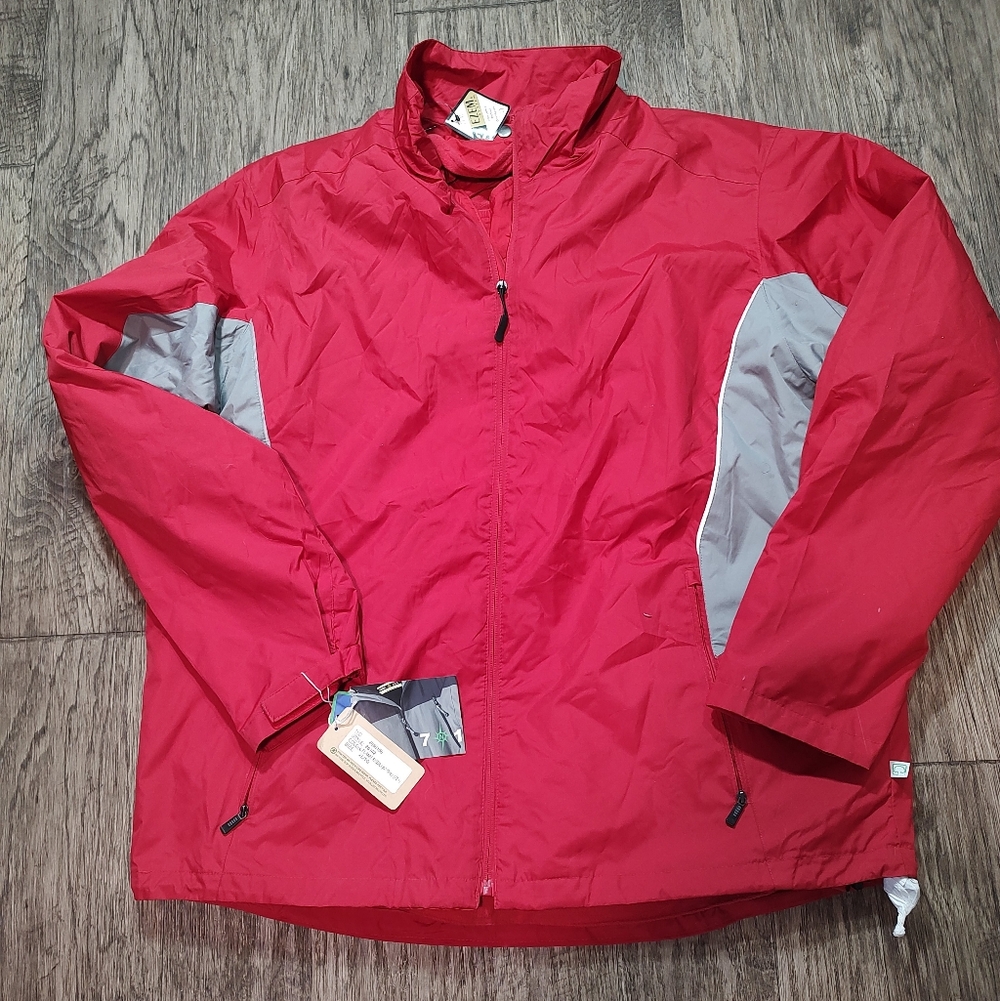 The North End Eco 7-1 Techno Lite Red and Gray Windbreaker Jacket Size XL